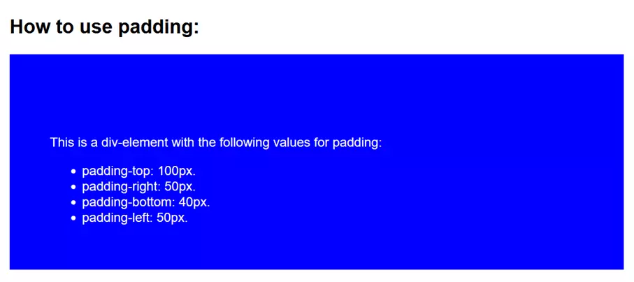 Image: Conteneur HTML utilisant padding pour son contenu