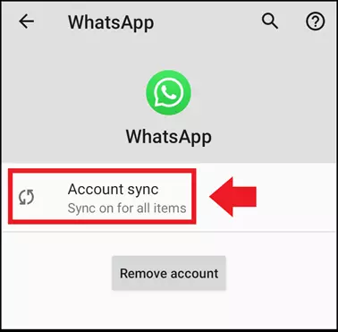 Image: La « synchronisation du compte » de WhatsApp dans « Comptes »