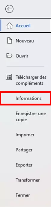 Word : informations du fichier Word : informations du fichier