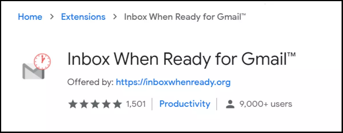 Image: Inbox When Ready bloque la boîte de réception jusqu’à ce que tous les emails actuels soient traités