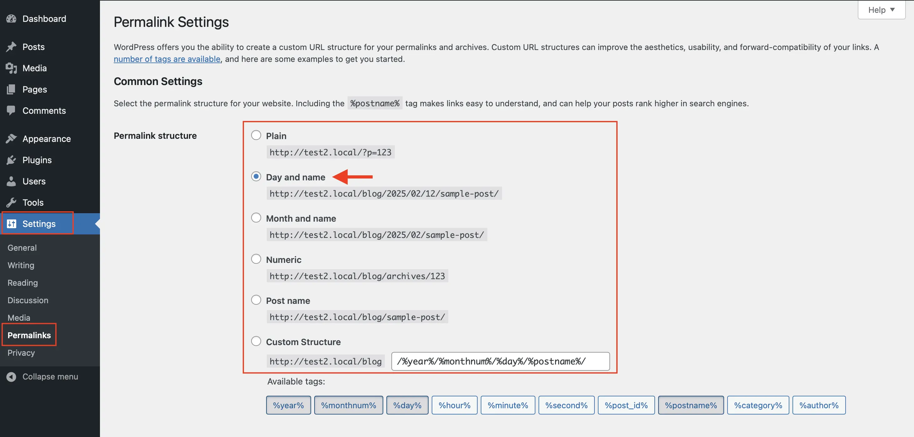 Liens permanents : paramètres courants et options pour les liens Image: Liens permanents : paramètres courants et options pour les liens