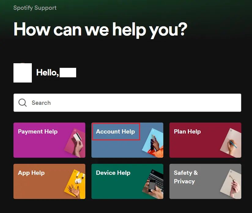 Supprimer un compte Spotify : page d’assistance Image: Supprimer un compte Spotify : page d’assistance