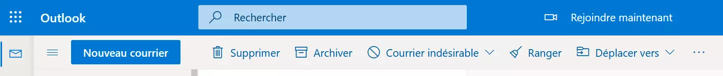 Image: Barre d’outils dans Outlook.com