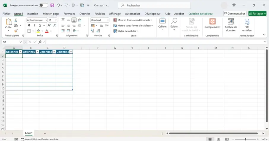 Image: Capture d’écran de Microsoft Excel