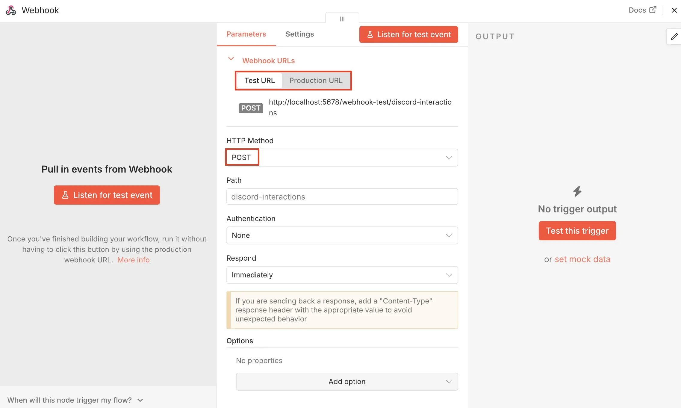 Image: n8n : Webhook POST