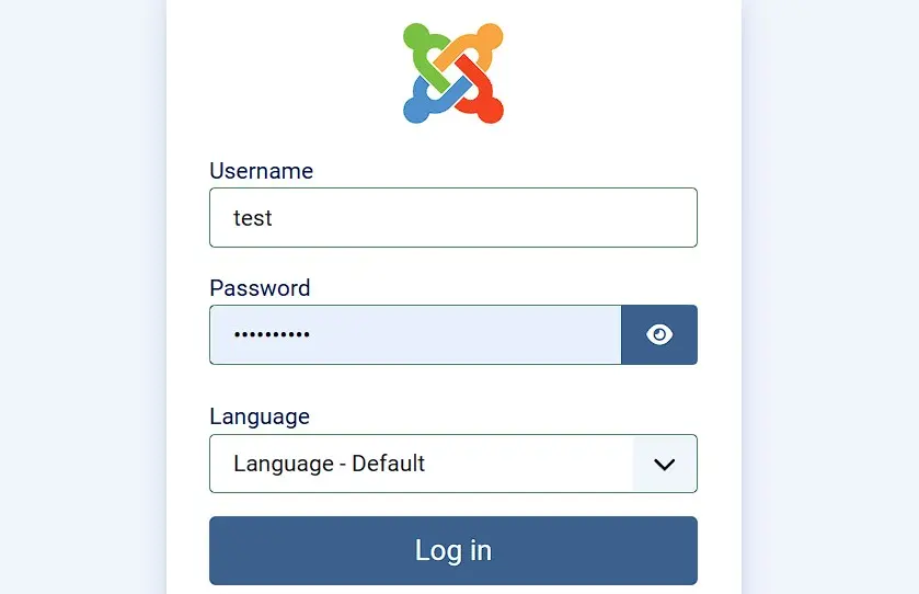 Joomla : fenêtre de connexion au backend Image: Joomla : fenêtre de connexion au backend