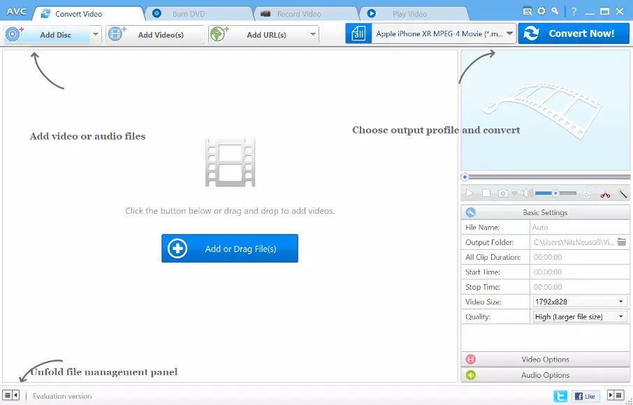 Image: Interface utilisateur d’Any Video Converter