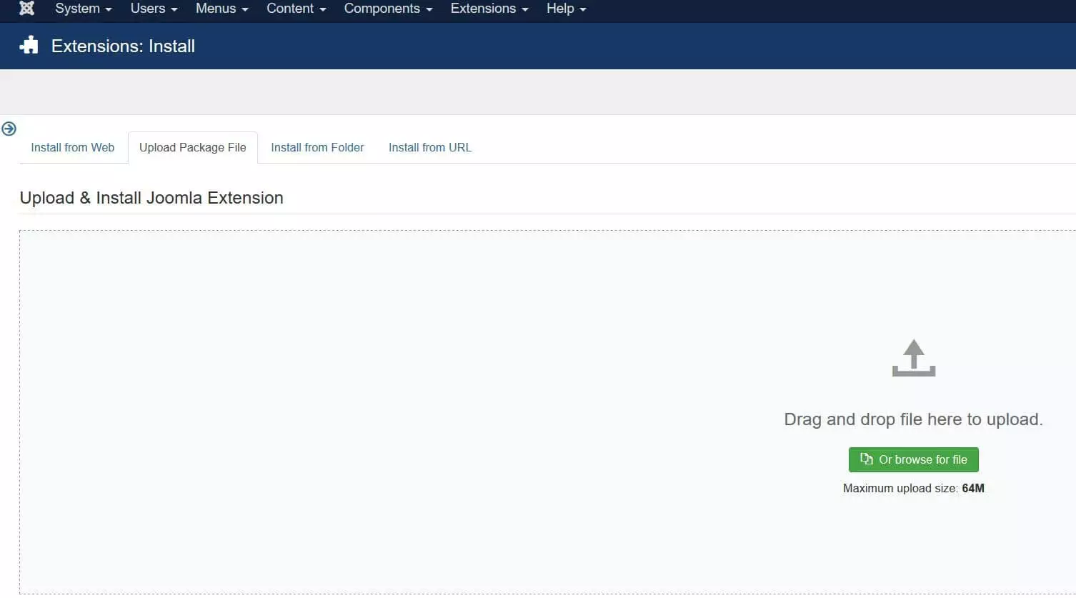 Image: Installation d’extensions pour Joomla