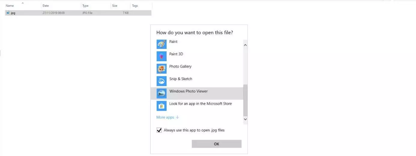 Image: Dialogue Windows-10 « Comment ouvrir ce fichier »