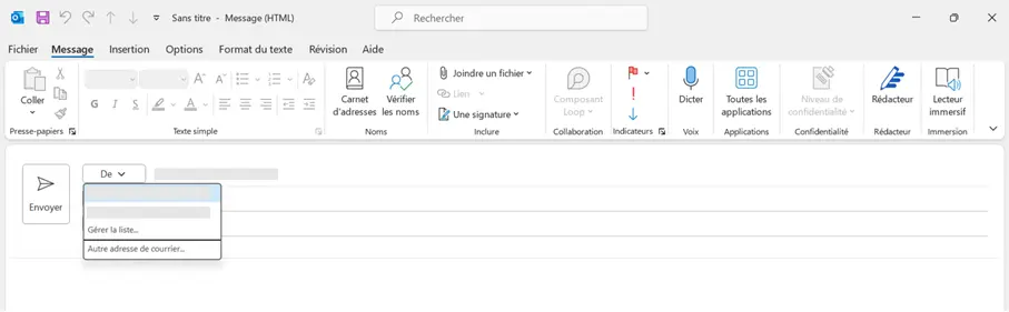 Changer l’expéditeur dans Outlook : changer l’adresse de l’expéditeur d’Outlook Image: Changer l’expéditeur dans Outlook : changer l’adresse de l’expéditeur d’Outlook