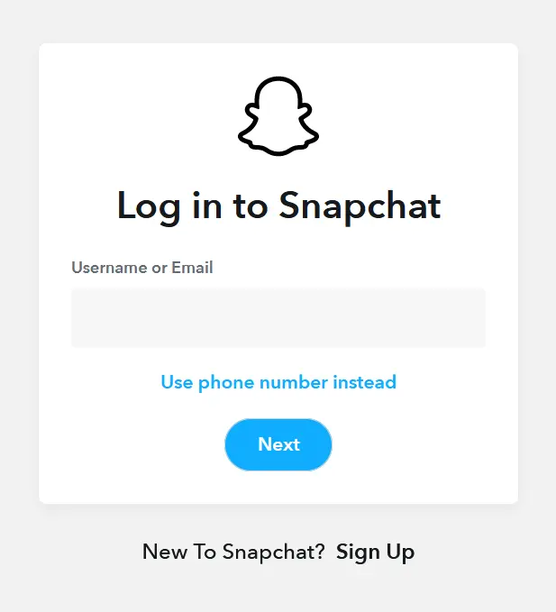 Image: Connexion à Snapchat dans le navigateur
