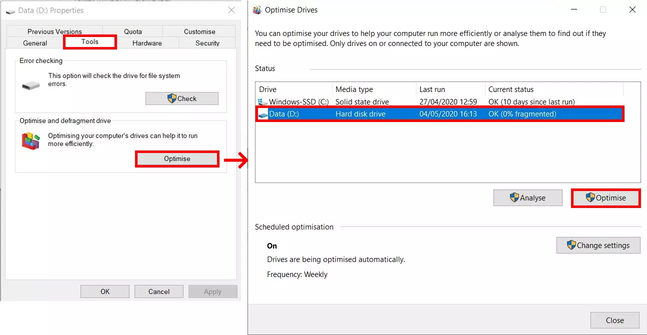 Image: Accélérer Windows 10 : défragmenter un disque dur