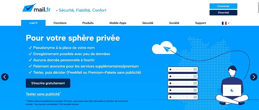 Site Web de mail.fr Image: Site Web de mail.fr