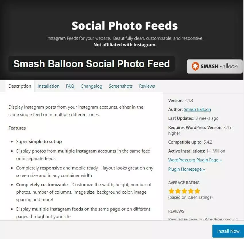 Image: Plugin Instagram Smash Balloon Social Photo Feed