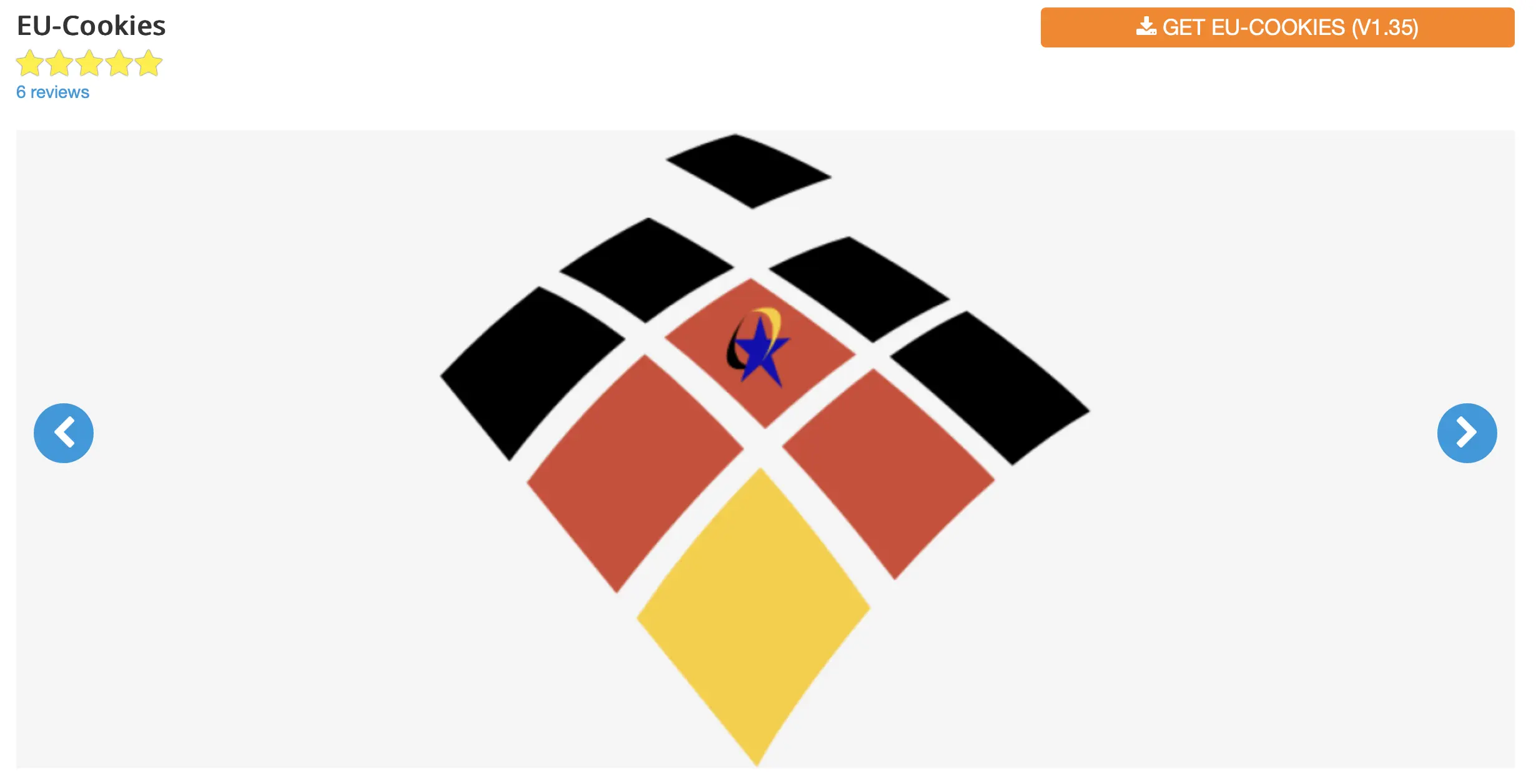 Image: Capture d’écran du site Web de l’extension Joomla EU-Cookies