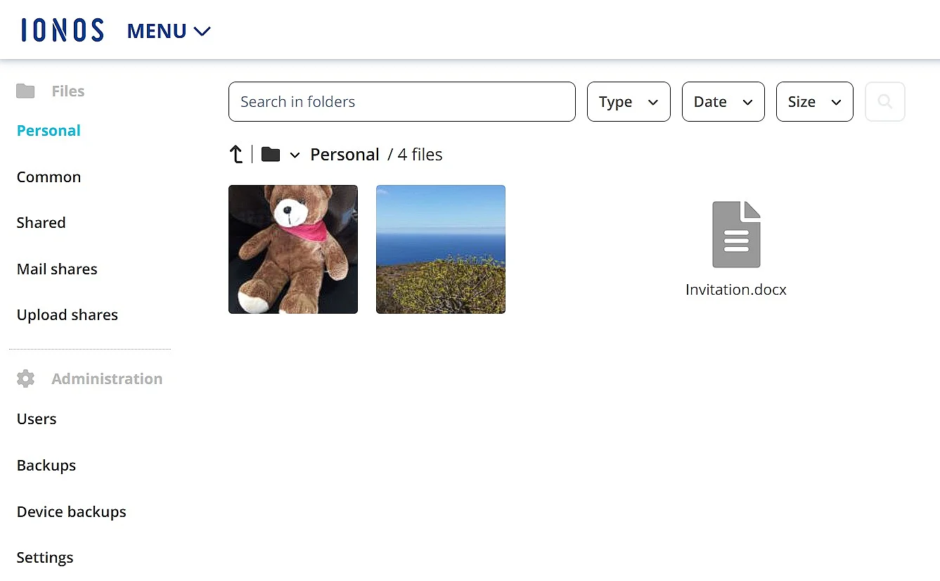 IONOS HiDrive Next : l’application Web Image: IONOS HiDrive Next : l’application Web