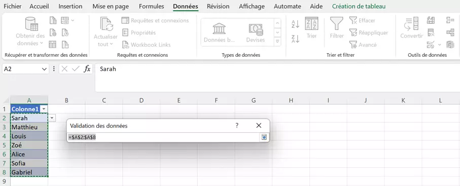Fonction de sélection pour l’ajout d’informations dans la liste déroulante Fonction de sélection pour l’ajout d’informations dans la liste déroulante
