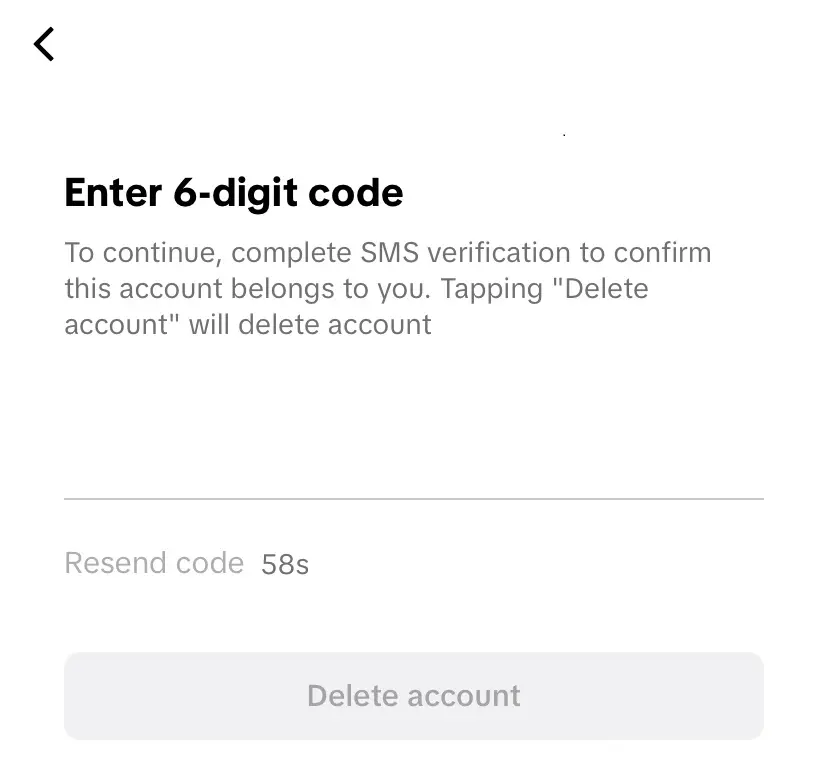 Saisie du code de confirmation reçu par message Image: Saisie du code de confirmation reçu par message