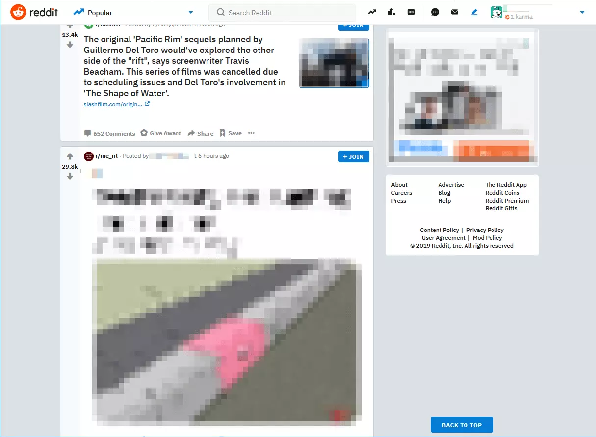 Image: Liste de Posts sur Reddit