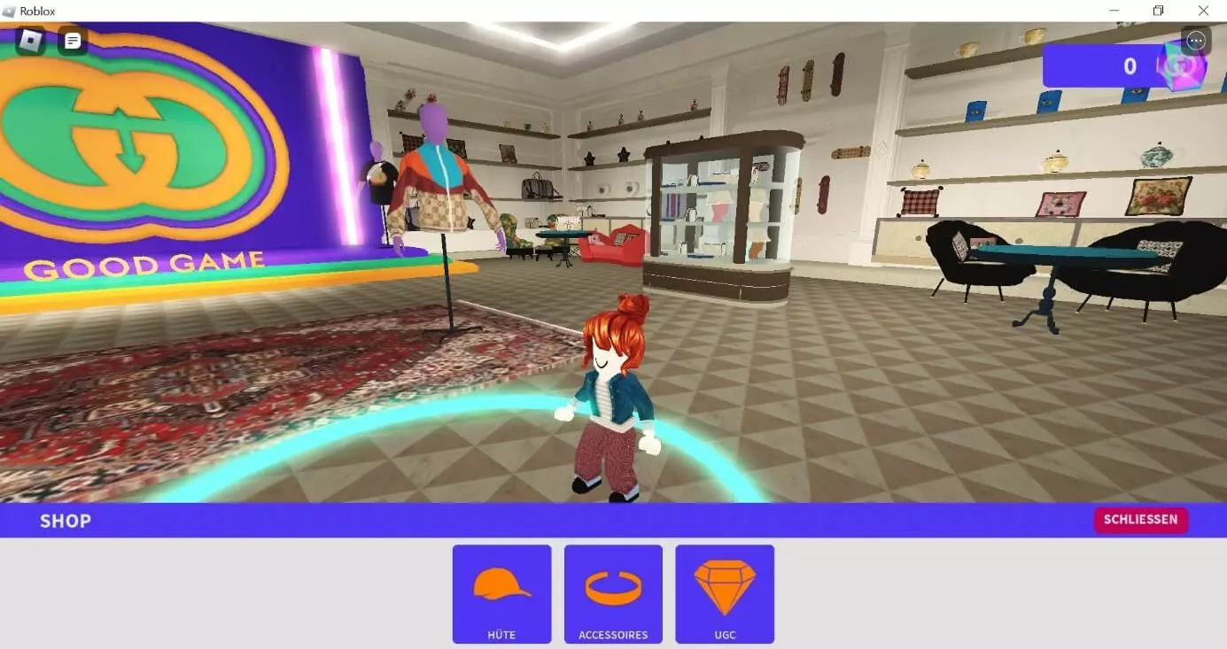 Capture d’écran de la boutique Gucci dans Roblox Image: Capture d’écran de la boutique Gucci dans Roblox