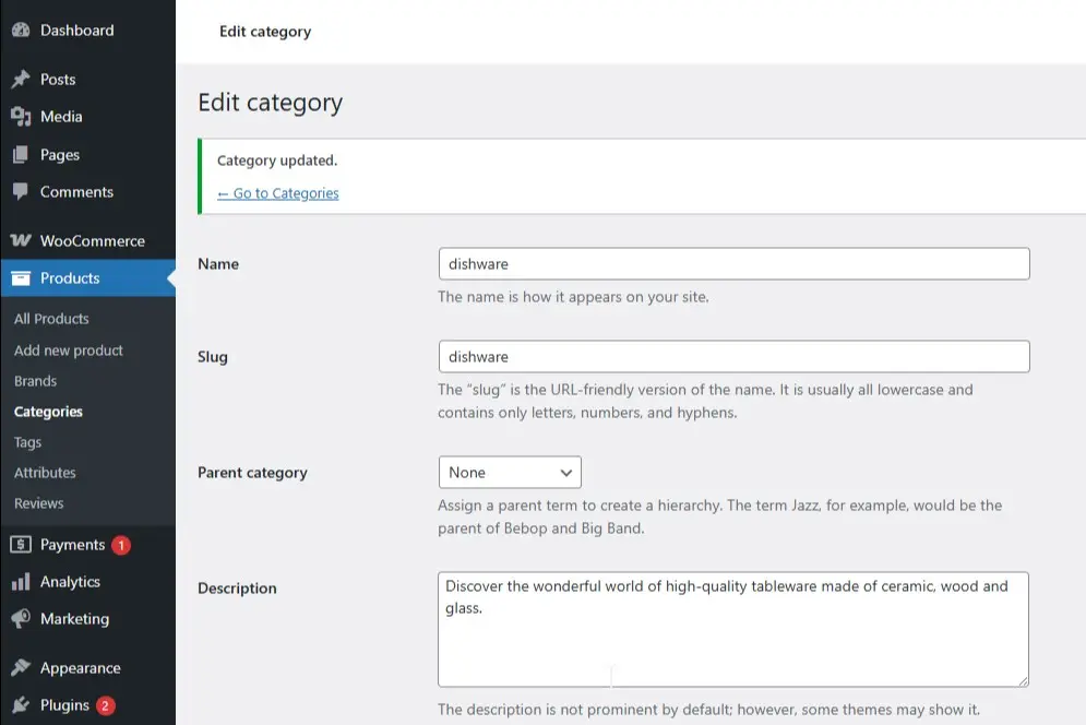 Image: Plugin WooCommerce : catégoriser les pages