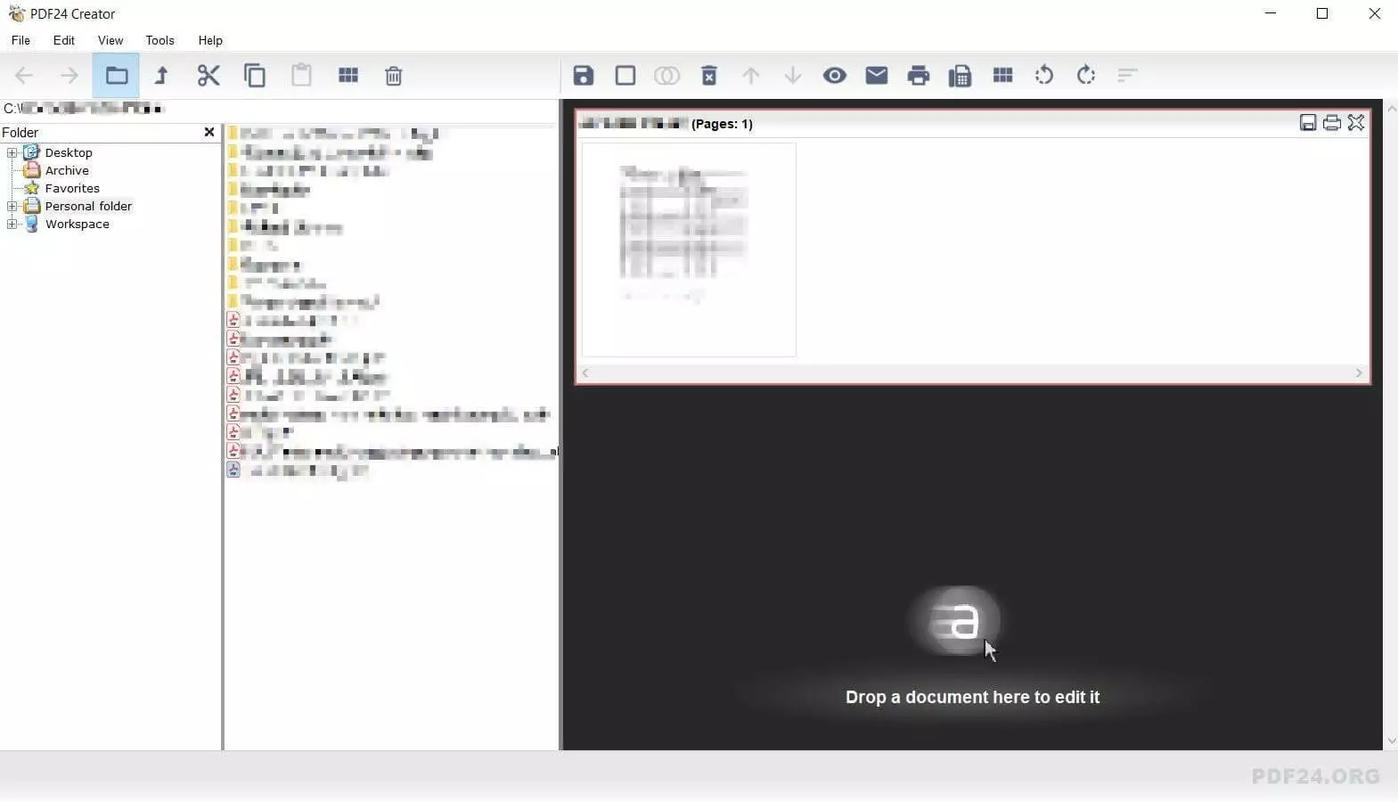 Image: PDF24 Creator : pivoter et enregistrer un fichier PDF