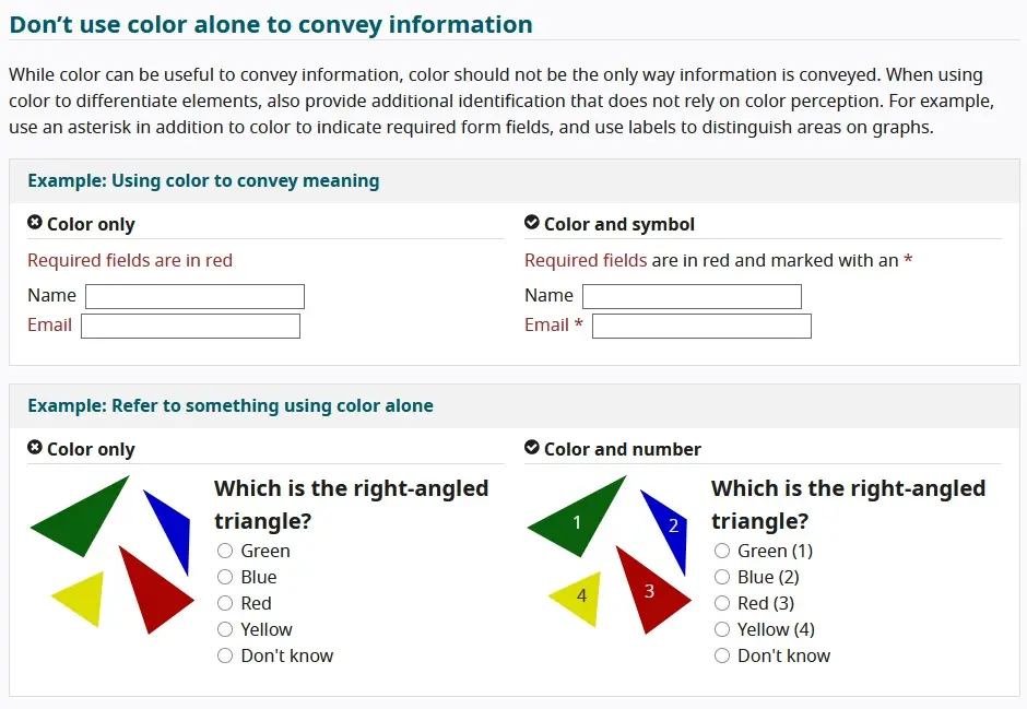 Exemple de design : couleurs et informations Image: Exemple de design : couleurs et informations