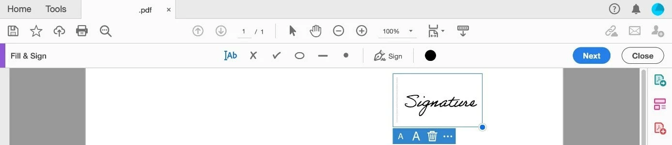 Image: Adobe Acrobat : insérer la signature à l’endroit souhaité dans un PDF