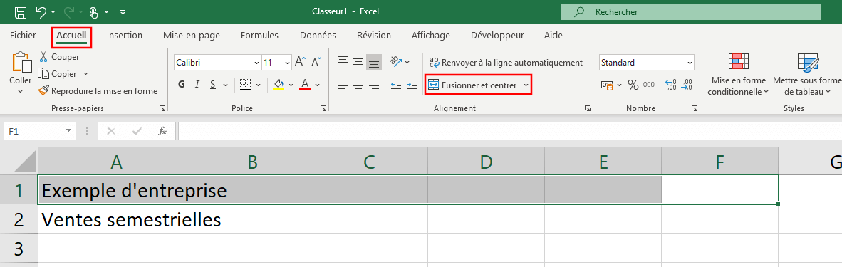 Comment combiner et fusionner cellules Excel - IONOS