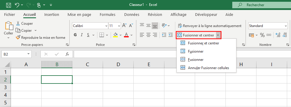 Comment combiner et fusionner cellules Excel - IONOS