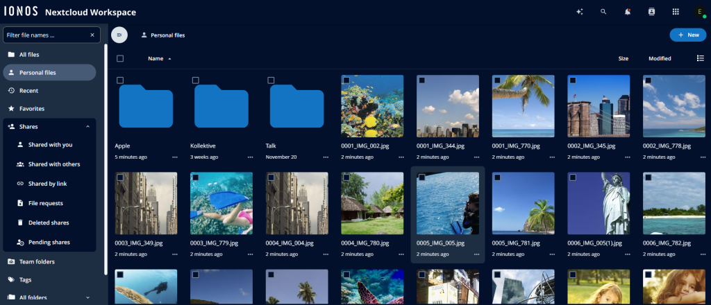 Screenshot Nextcloud Workspace