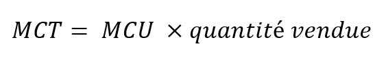 Formule de la marge de contribution totale Formule de la marge de contribution totale