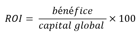 Formule simplifiée permettant de calculer le ROI Image: Formule simplifiée permettant de calculer le ROI