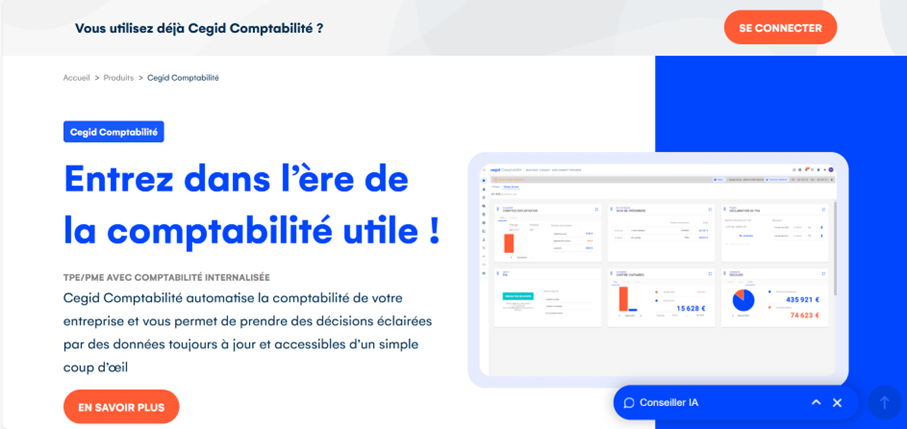 Capture d’écran de la page Web de Cegid Image: Capture d’écran de la page Web de Cegid