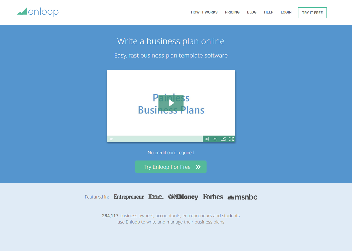 Capture d’écran de l’outil de business plan Enloop.