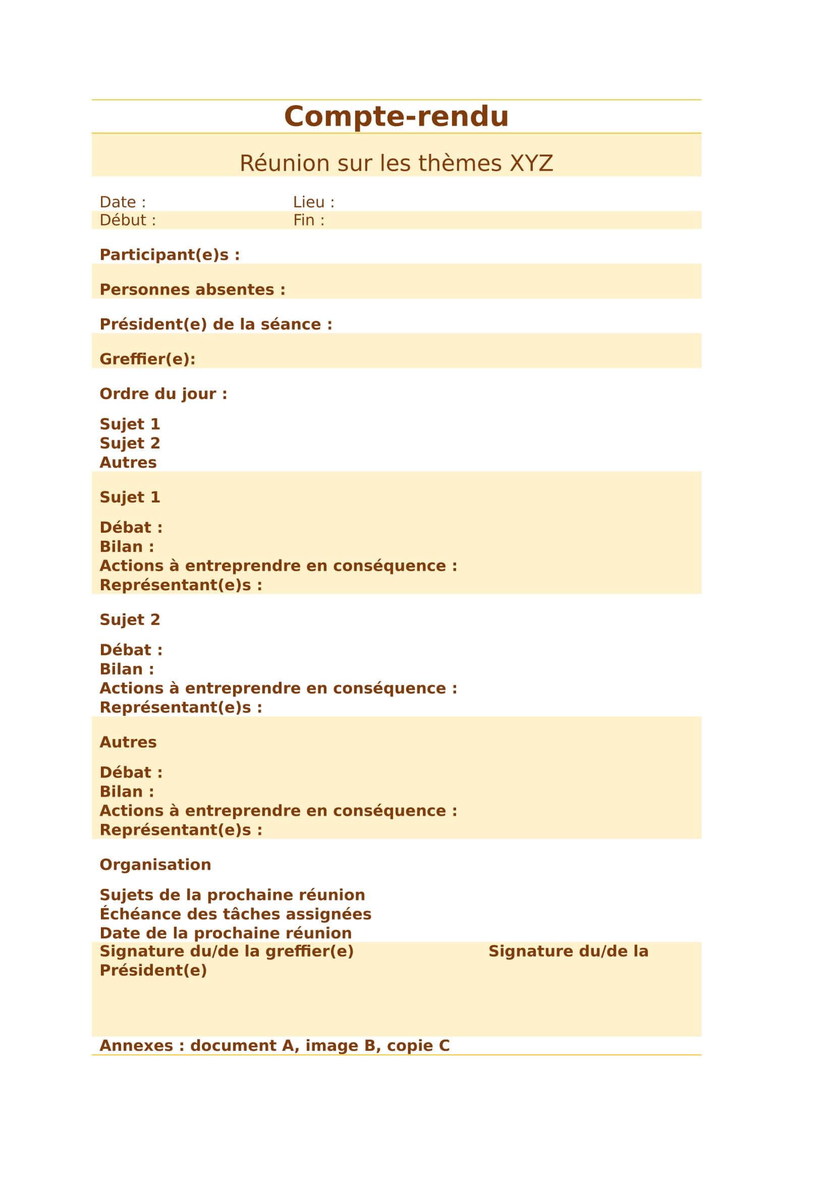 Modele Compte Rendu Annuel De Gestion Tutelle